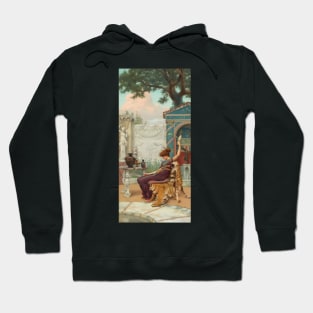 Winding Wool in a Pompeian Garden by John William Godward Hoodie